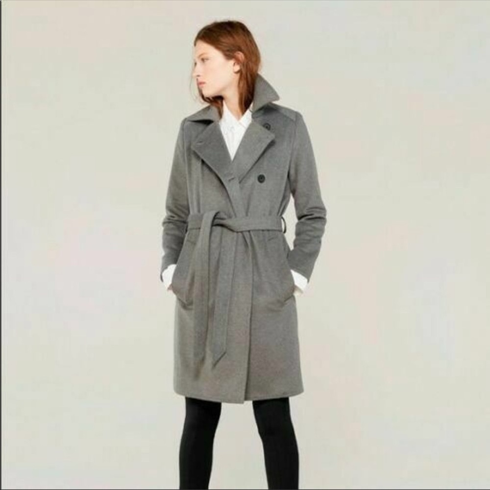 Everlane The Wool Trench Coat Grey Belted Sz Sm